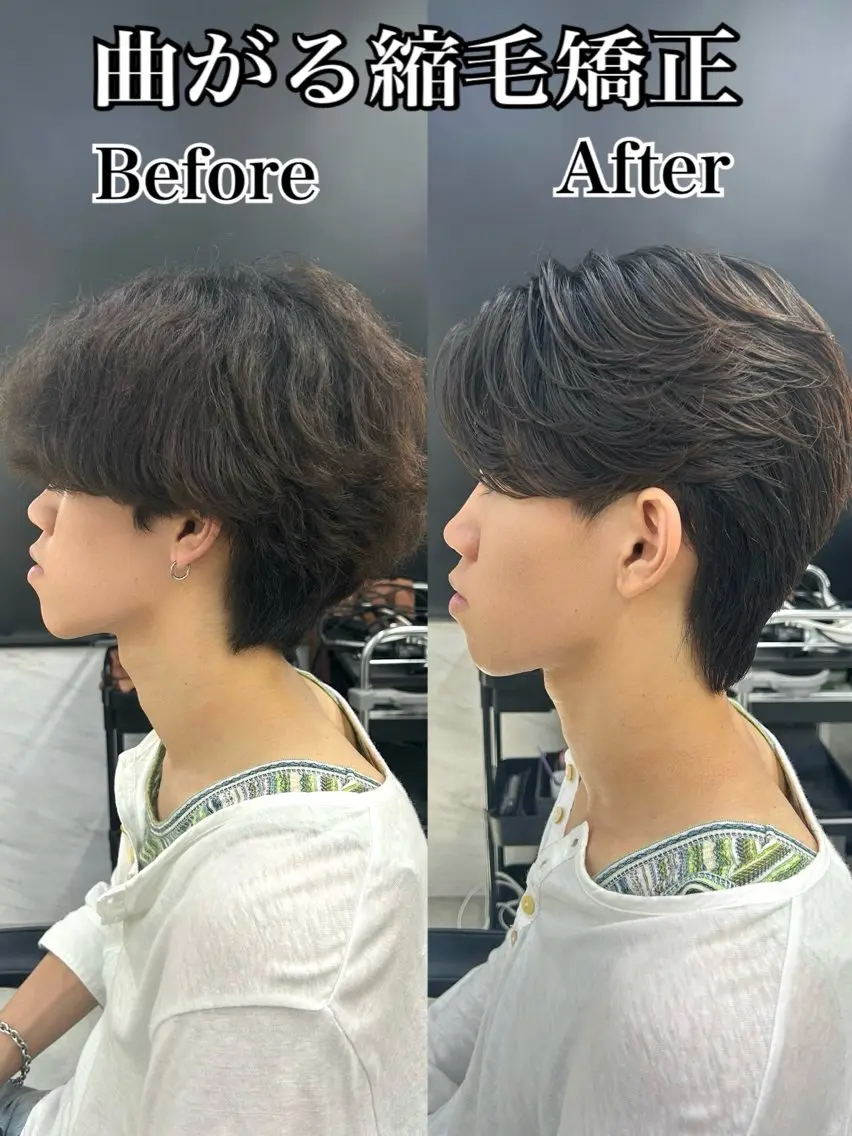 ショート パーマ メンズ カット 縮毛矯正 メンズスタイリスト 前田雄輝のヘアスタイル