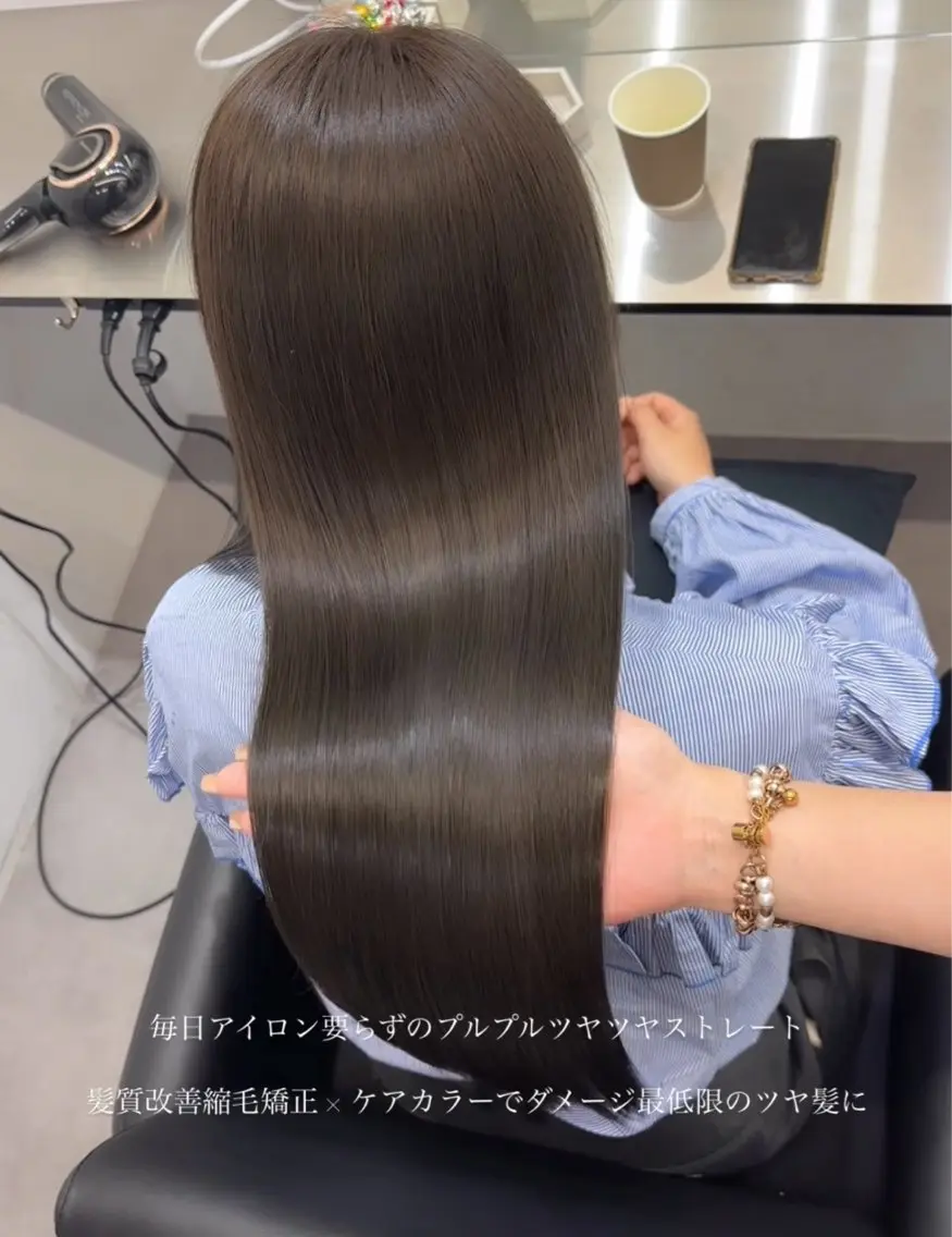 ロング カラー パーマ 縮毛矯正 巻ける縮毛矯正 Sachi🐰のヘアスタイル