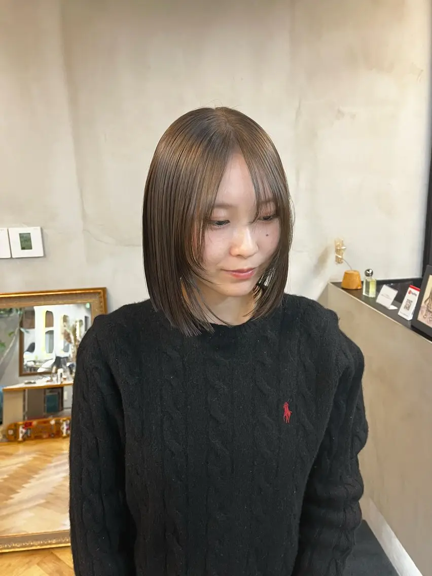 ショート カラー ヘアアレンジ ブリーチ ダブルカラー ブリーチなしカラー 顔まわりレイヤー レイヤーカット ena/ブリーチなし 透明感・レイヤー🎀のヘアスタイル