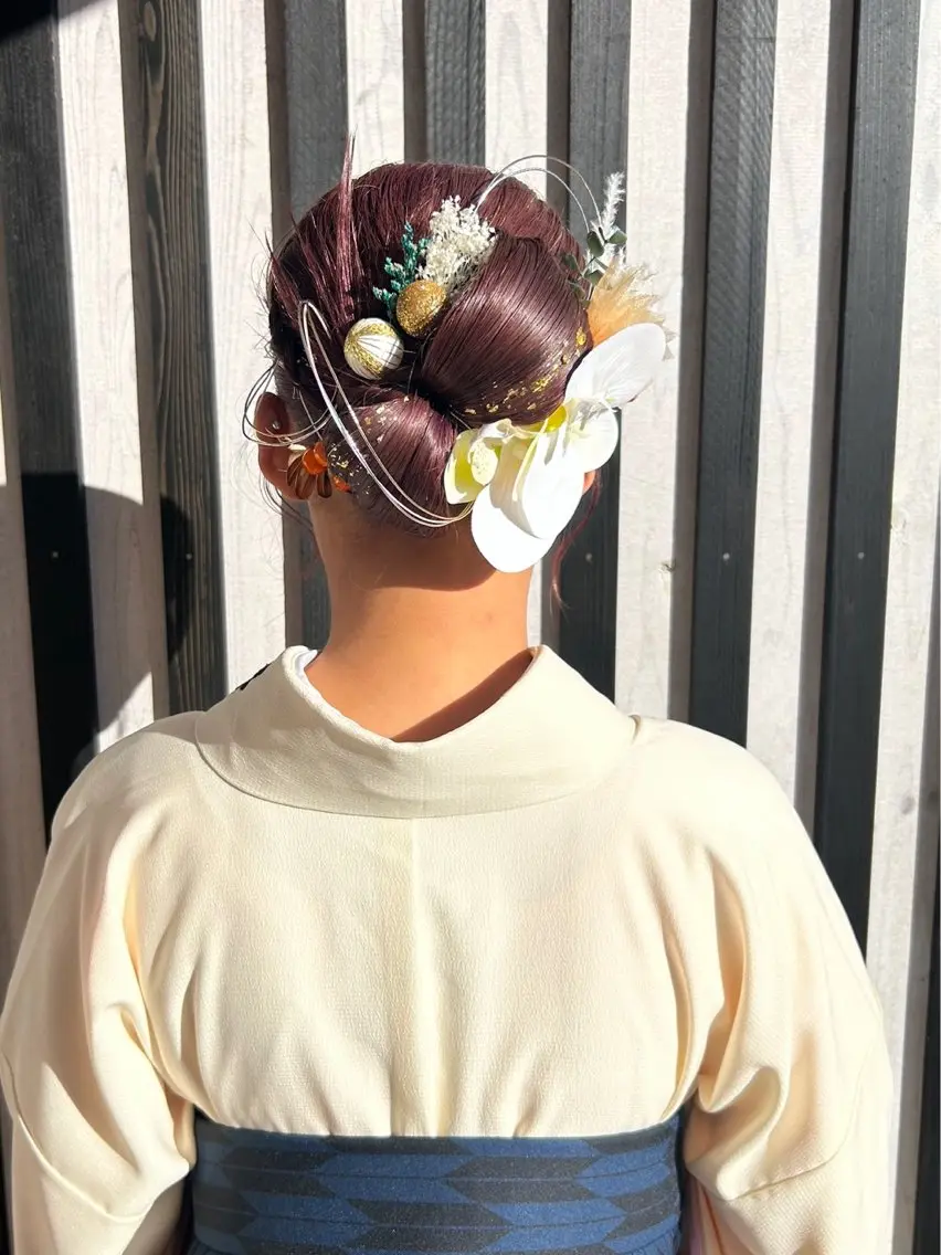 ヘアアレンジ ボブ エクステ 卒業式のヘアスタイル 着付け MiRI💜地毛級 エクステ✖似合わせ技のヘアスタイル