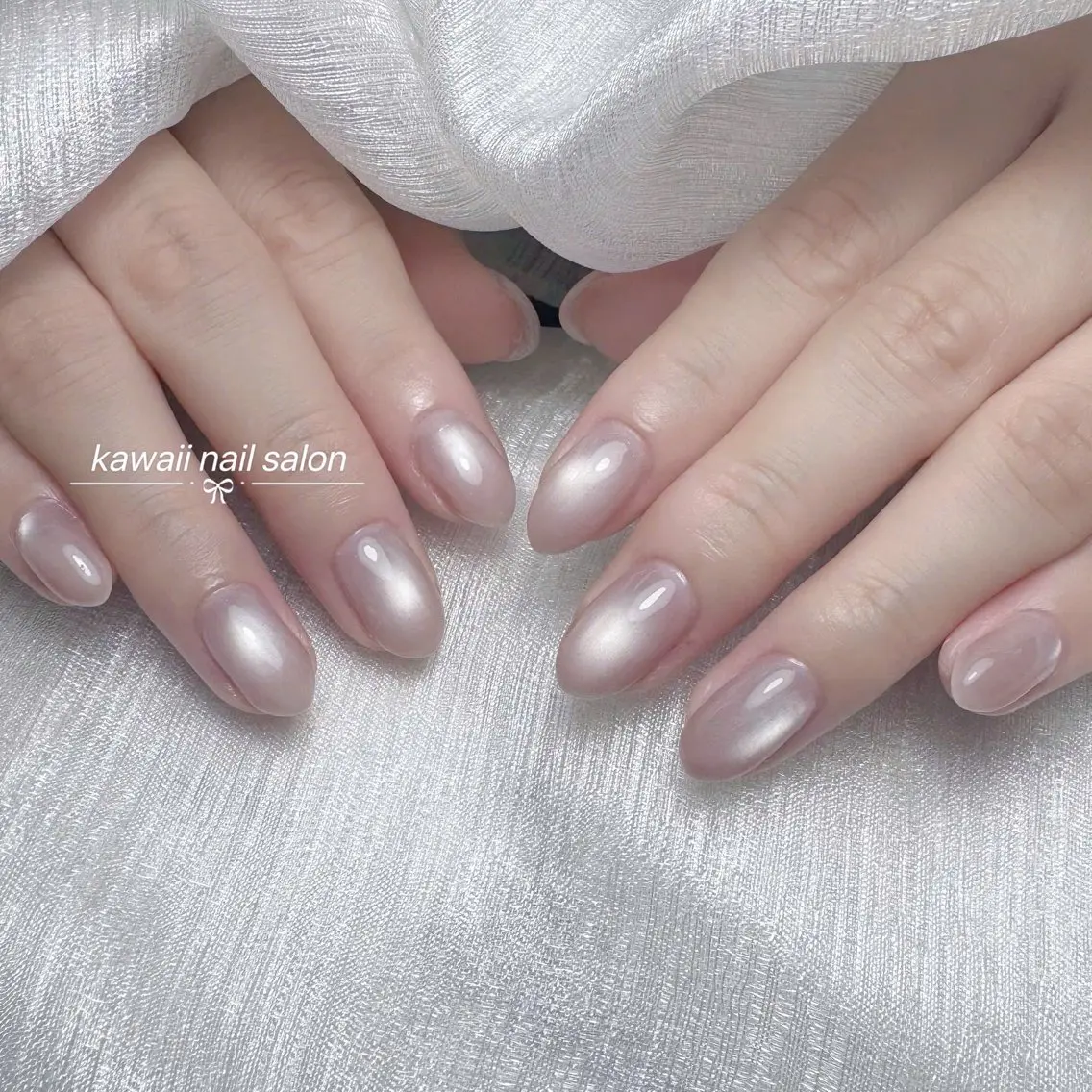 ネイル ドット フレンチネイル 韓国ネイル マグネットネイル オフィスネイル Kawaii Nail Salonのネイルデザイン