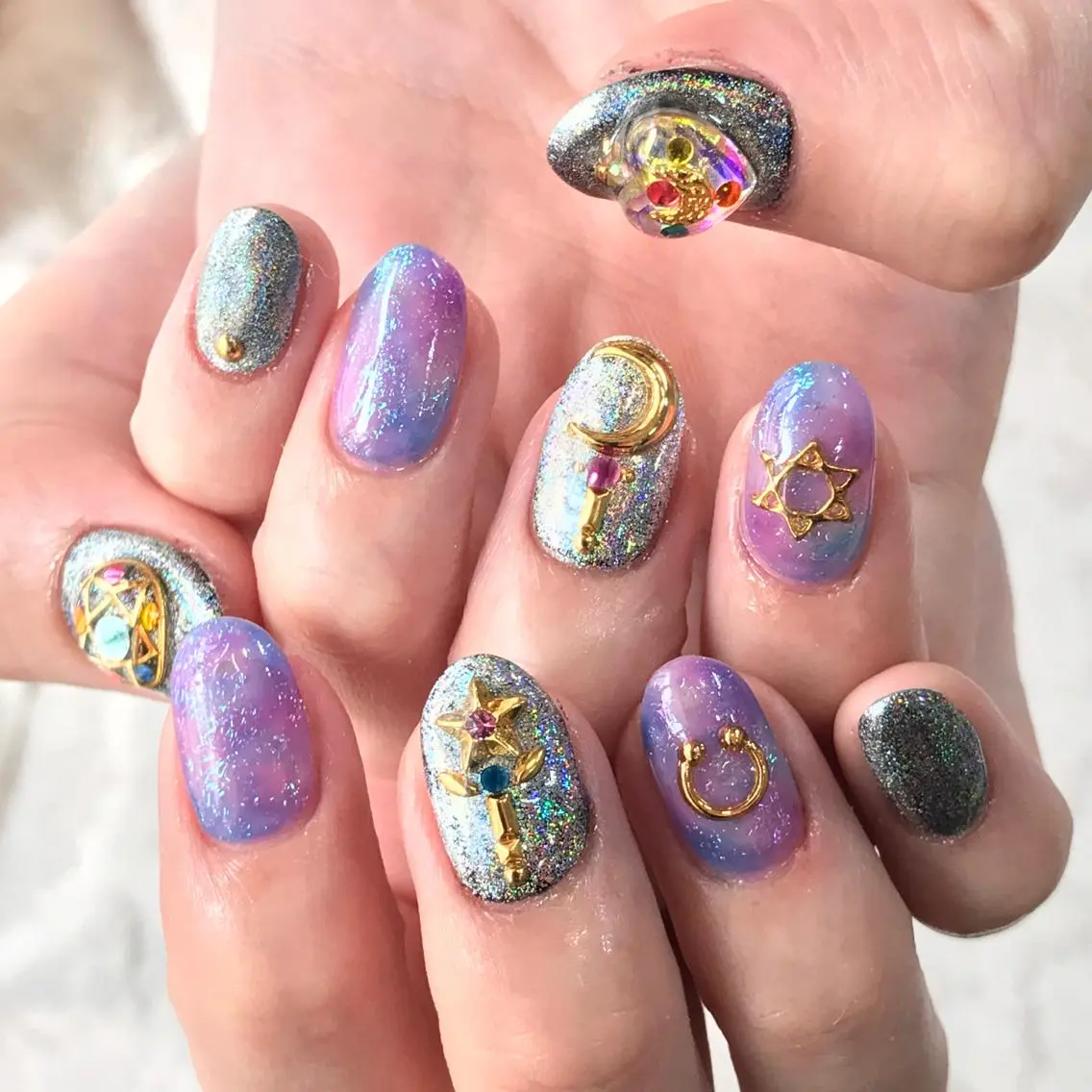 ネイル 渋谷／チップ長さ出し 👑アプレgel-xのネイルデザイン