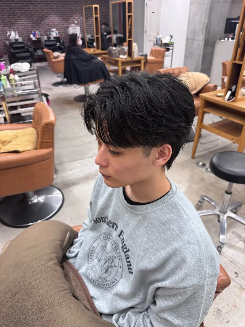 ミディアム カット ヘアセット tomoメンズ特化 /パーマ/カットのヘアスタイル