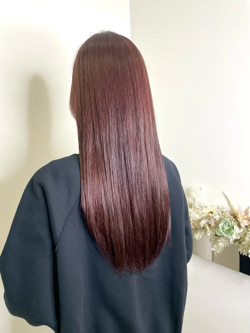 ロング カラー ブリーチ カシス ブリーチなしカラー ピンクカラー ヘアカラー 尾崎 弘和のヘアスタイル