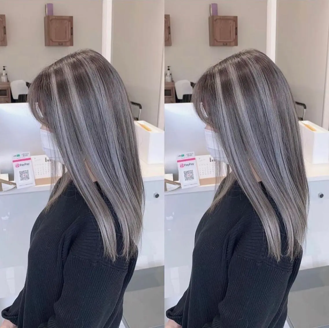 ロング カラー ブリーチ ケアブリーチ ハイライトカラー インナーカラー ハイライト ヘアカラー 福西 洋斗のヘアスタイル