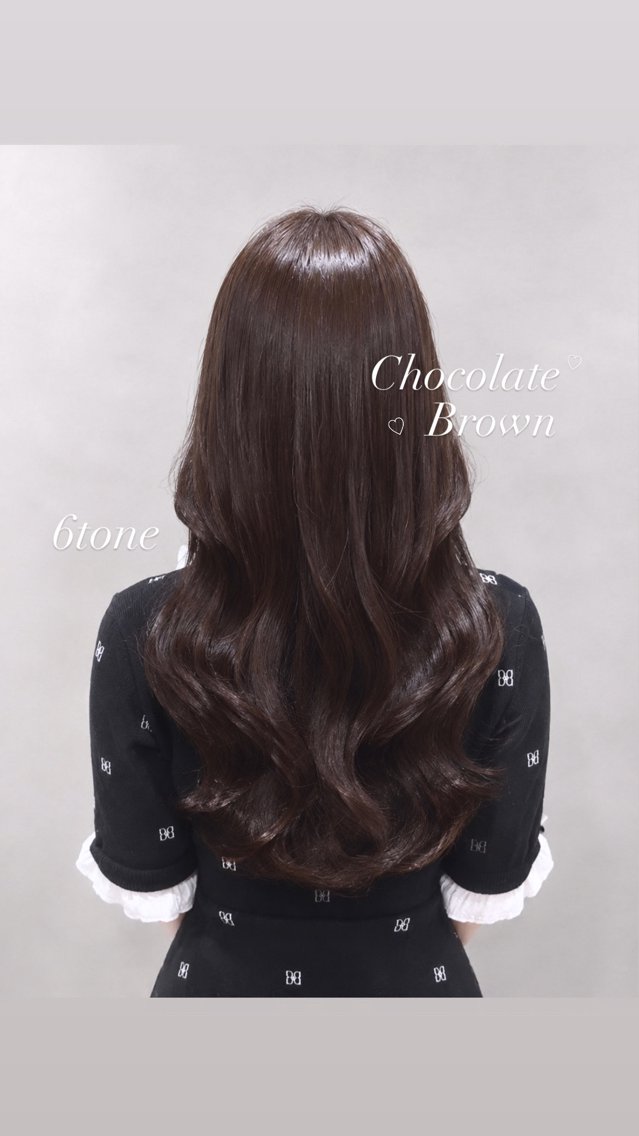 ロング カラー ブラウンカラー チョコレートブラウン ヘアカラー トリートメント girly上品ヘア 🎀/ベージュikuのヘアスタイル