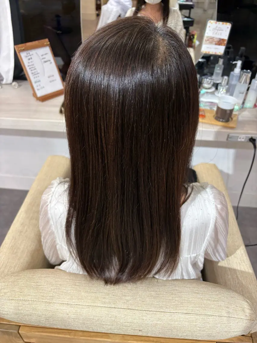 ロング 縮毛矯正 縮毛矯正 柿添 莉央のヘアスタイル