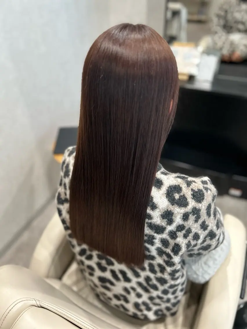 ロング オレンジブラウン 髪質改善 トリートメント カット ヘアカラー トリートメント Mintleaf🌿 akihoのヘアスタイル