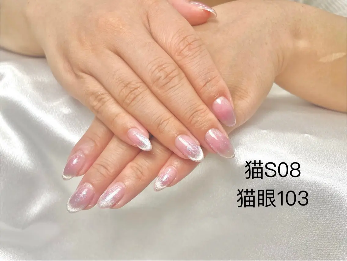 ネイル チークネイル マグネットネイル 夏 目のネイルデザイン