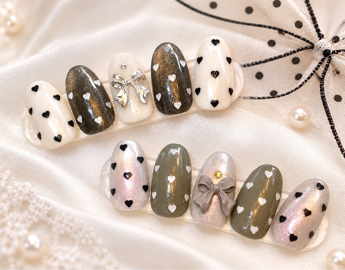 ネイル ドット ハート ハンドネイル Rafinesse Nail salonのネイルデザイン