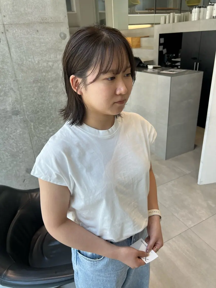 ショート 外ハネヘア カット ヘアカラー トリートメント 吉沢遣人/レイヤー 艶カラー/抜け感のヘアスタイル