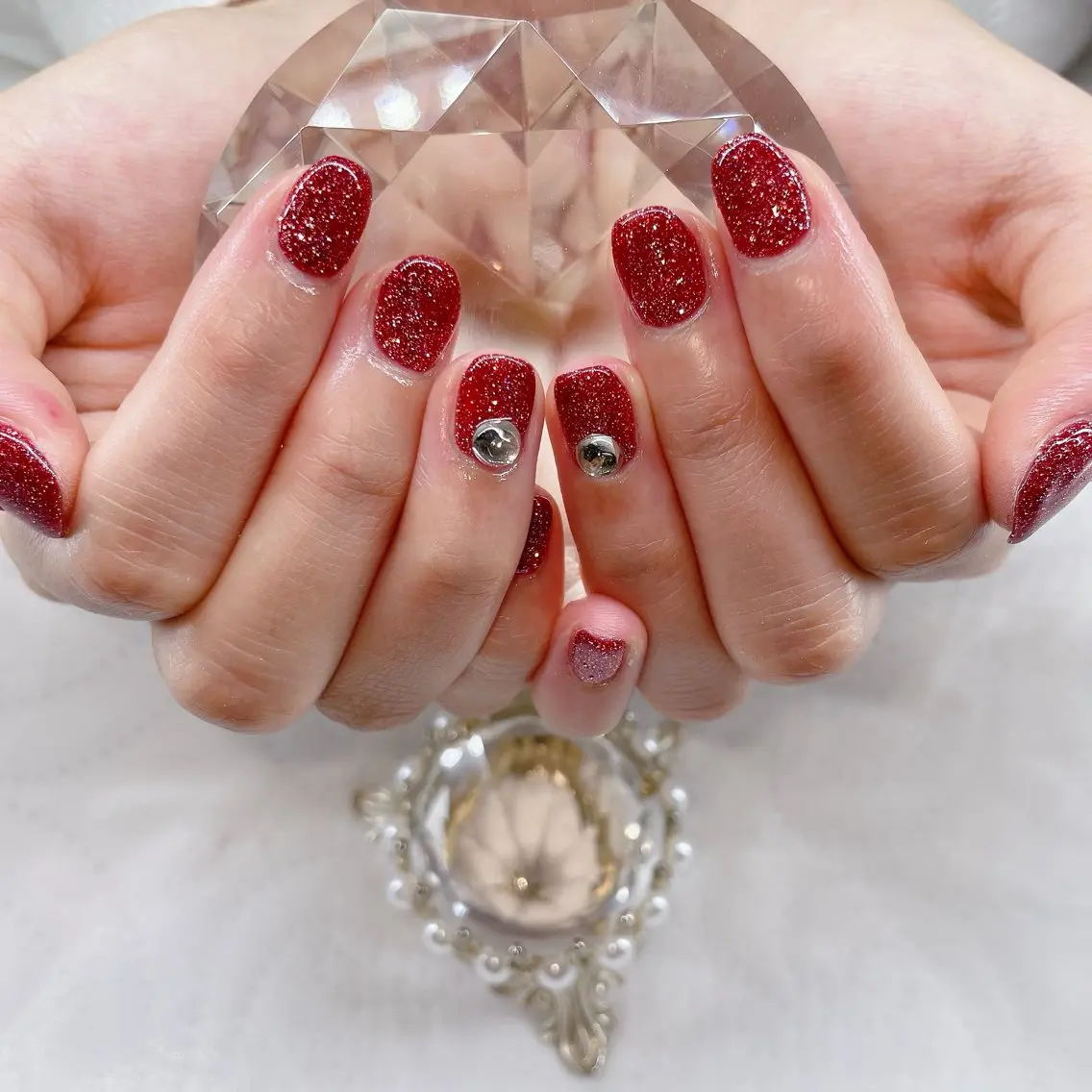 ネイル アートネイル オーロラネイル チークネイル 長さ出し フラッシュネイル misun_ nailのネイルデザイン