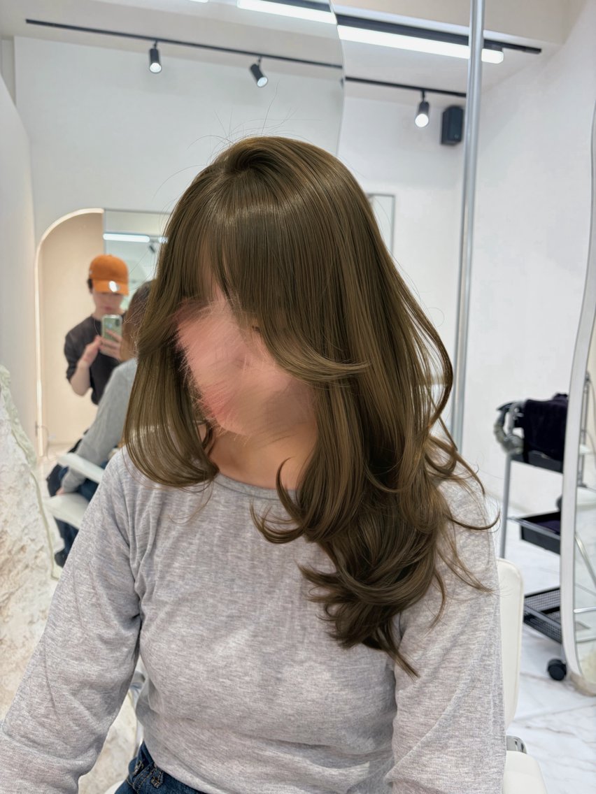 ロング カラー パーマ ベージュカラー ブリーチ 透明感カラー ダブルカラー グレージュ カット ヘアカラー TOMO/ブリーチ 無しオリーブのヘアスタイル