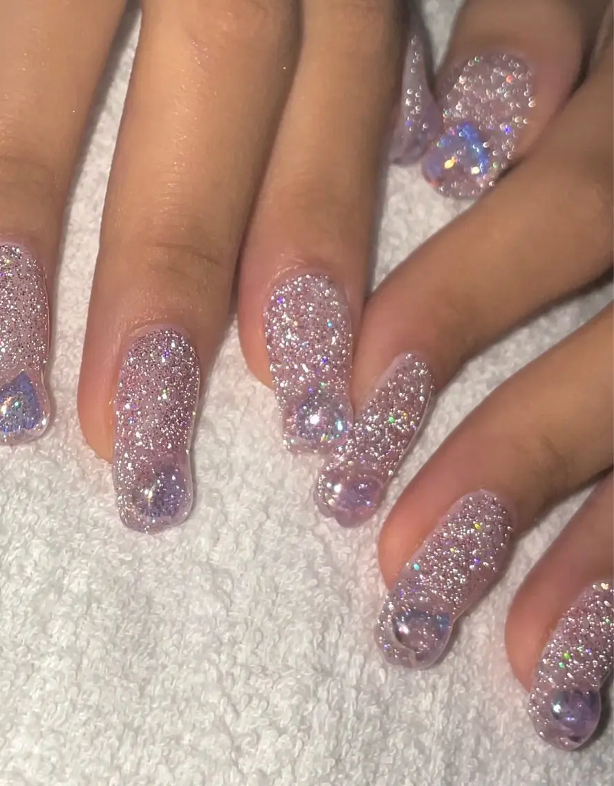 ネイル フラッシュネイル ハート キラキラネイル ピンク フットネイル Ri-e's nailのネイルデザイン