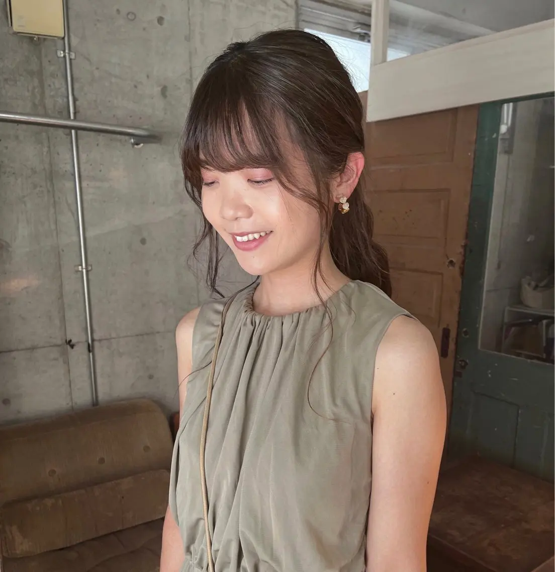 セミロング カラー パーマ ヘアアレンジ キッズ デザインパーマ メンズカット 郁美のヘアスタイル