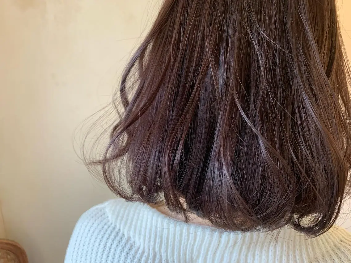 ミディアム カラー パープルカラー ヘアカラー marie-anne 浜松元目店のヘアスタイル