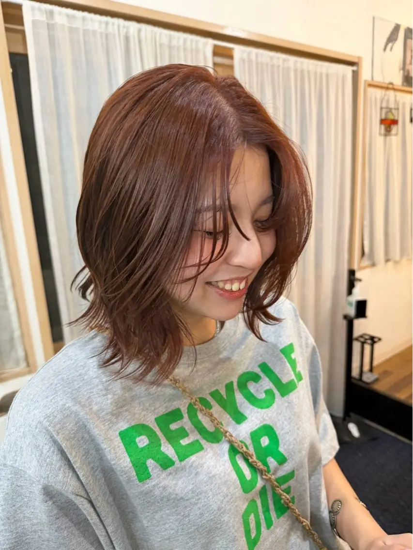 カラー オレンジ ヘアカラー 明石🪸 /ユラ🐧🫧のヘアスタイル