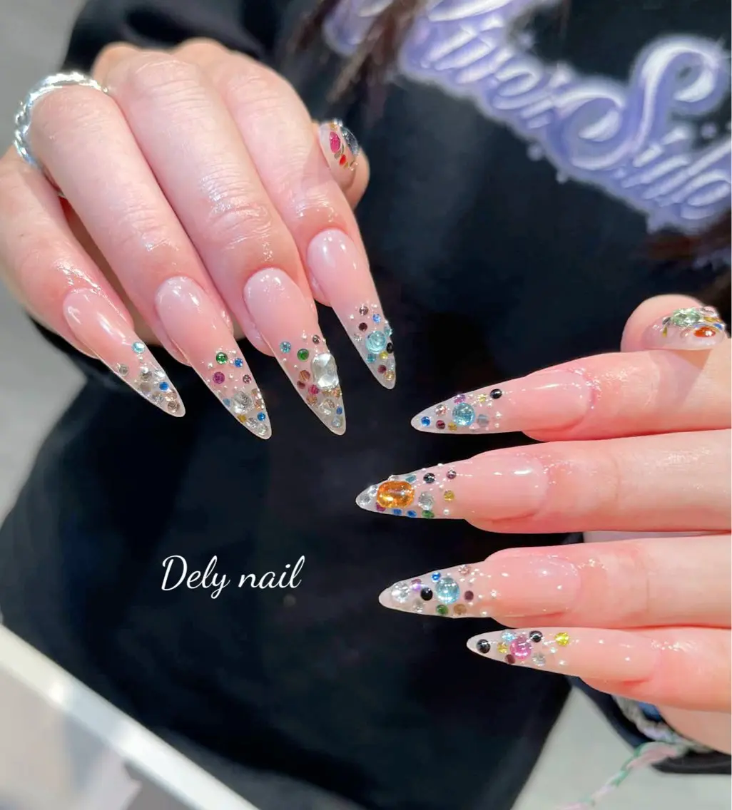 ネイル ガーリー 韓国ネイル ピンク リボン ハンドネイル Dely Nailのネイルデザイン