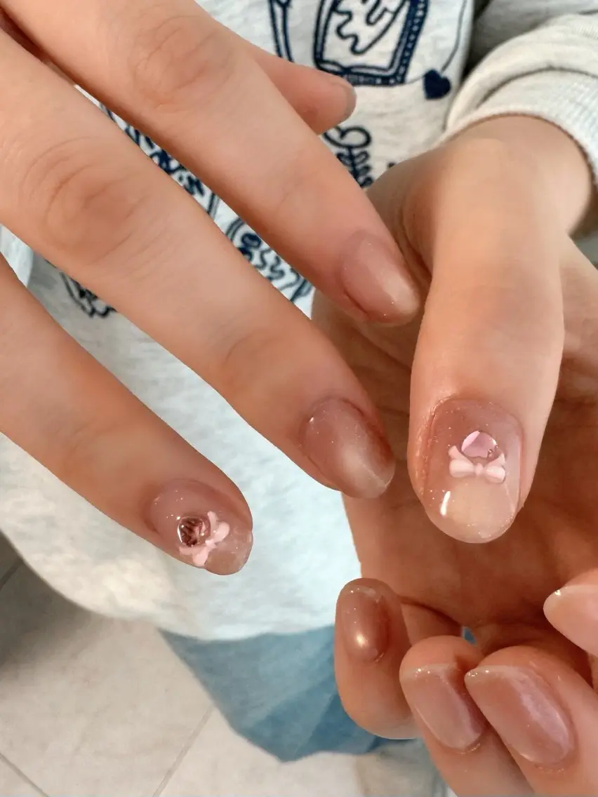 ネイル ジェルネイル パラジェル リボン ハンドネイル Lutoa. ♡misaのネイルデザイン