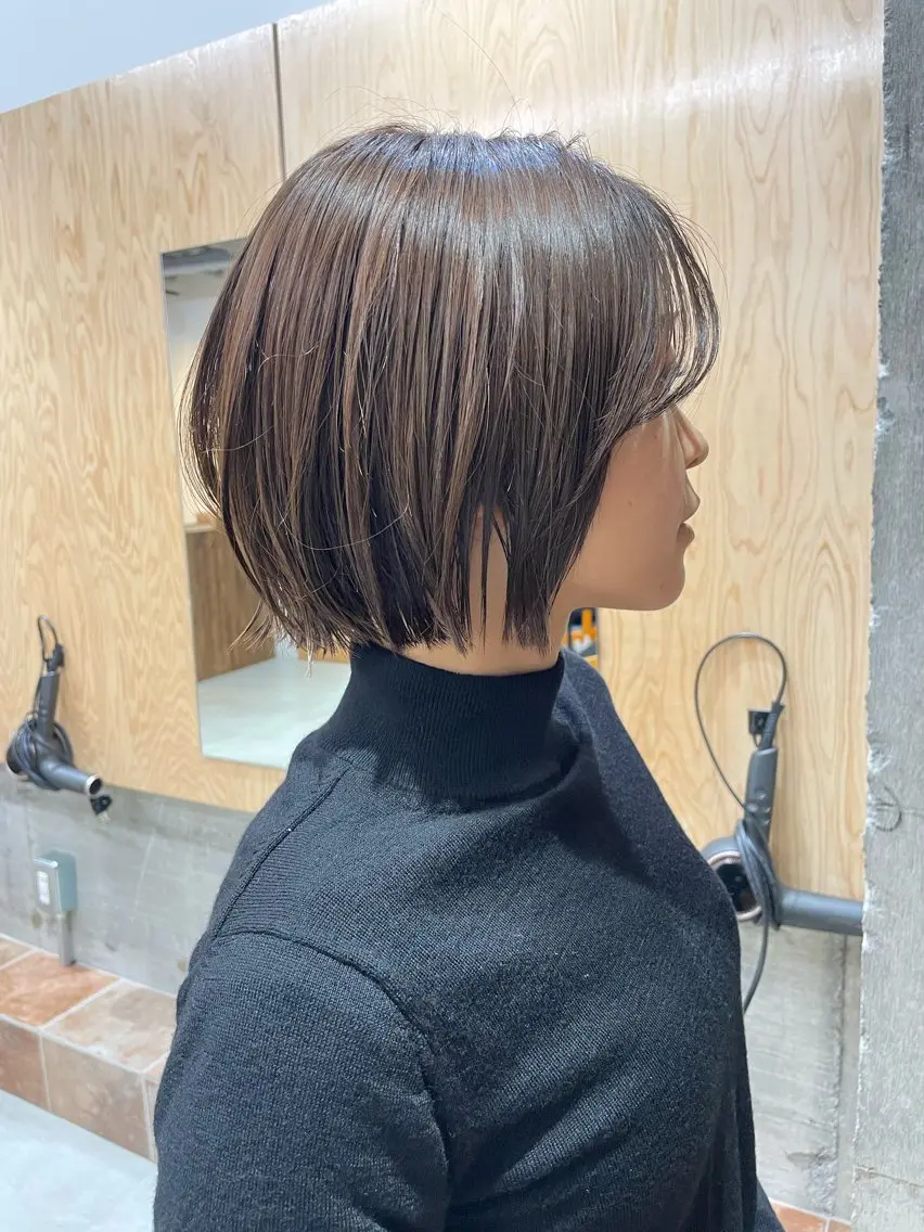 ショート カラー 切りっぱなしボブ ボブ 外ハネヘア カット ヘアカラー トリートメント ヘッドスパ ✨ショート、ボブ✨ 奈良孝平のヘアスタイル