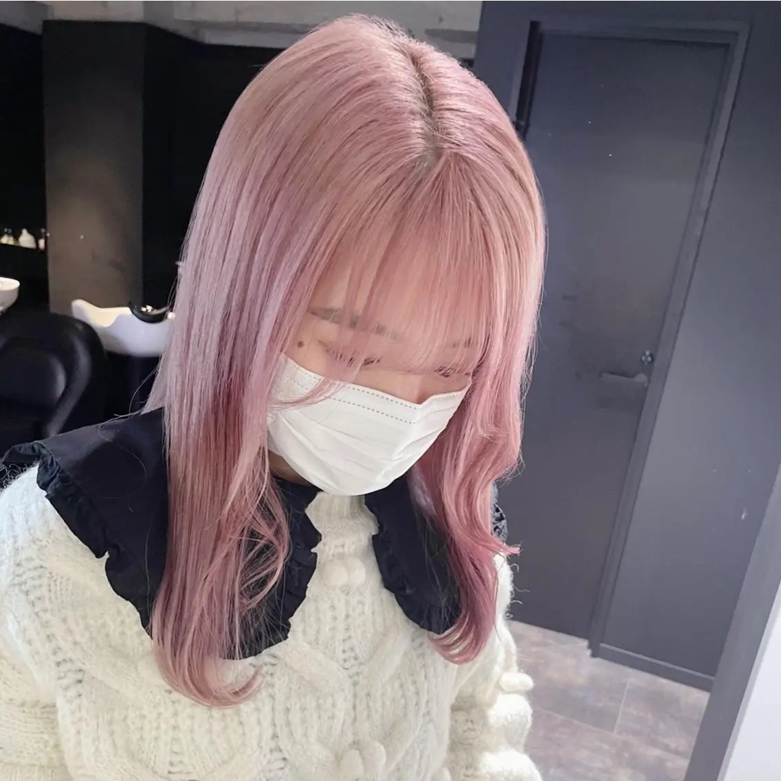 セミロング カラー ピンクカラー ヘアカラー トリートメント ✨MiL✨ ✨心斎橋✨のヘアスタイル