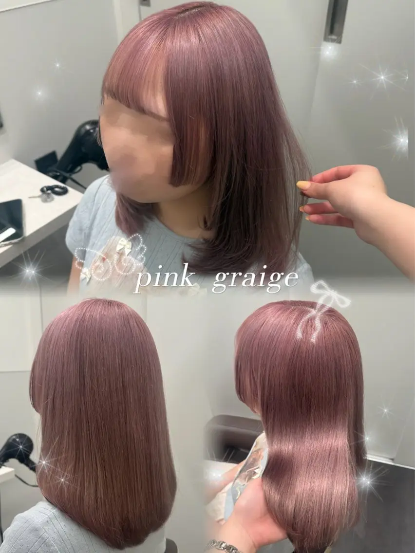 ミディアム カラー ヘアアレンジ ヘアカラー トリートメント ヘアセット すずね♡ トータルビューティーのヘアスタイル