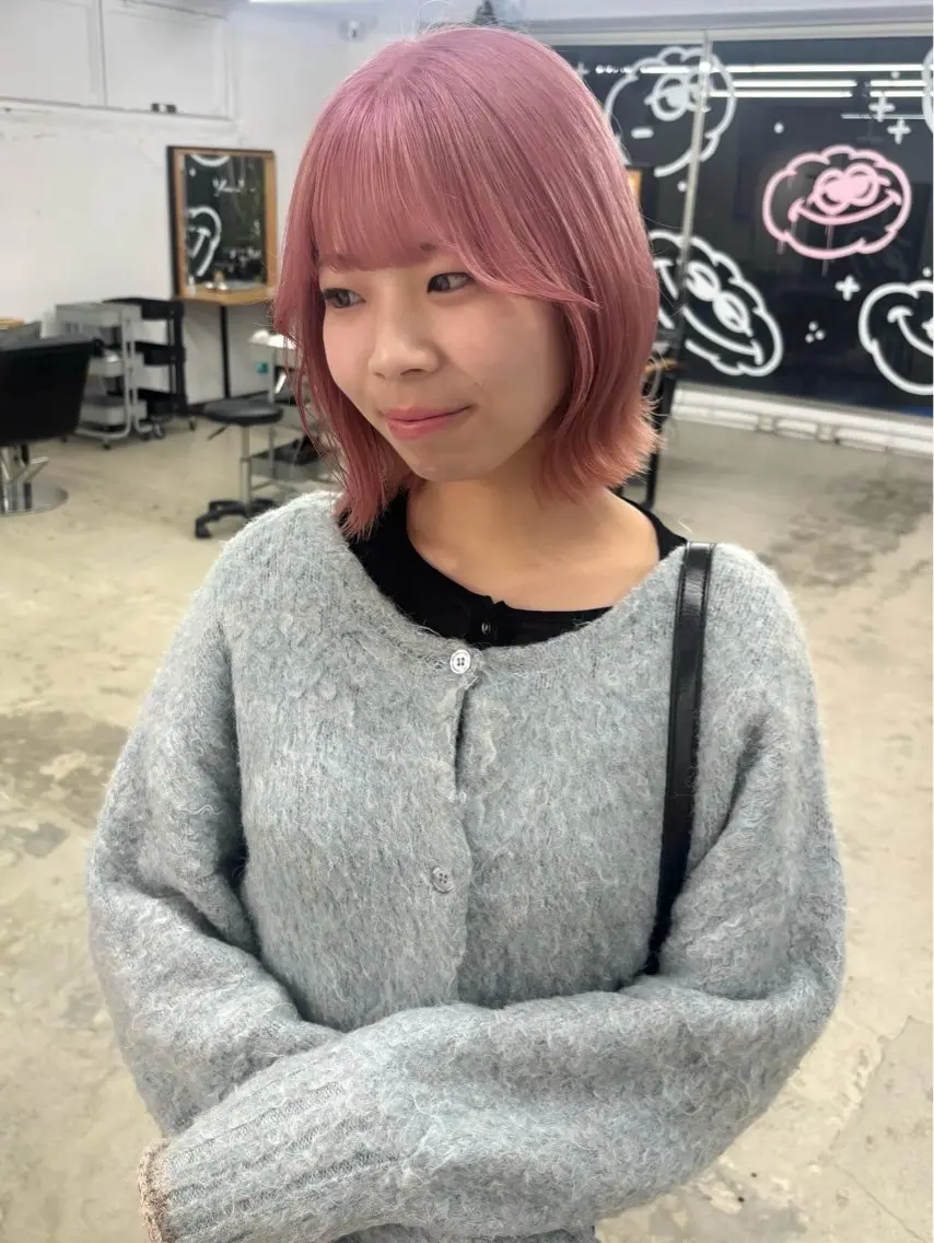 カラー ピンクカラー soso🫧 shuのヘアスタイル