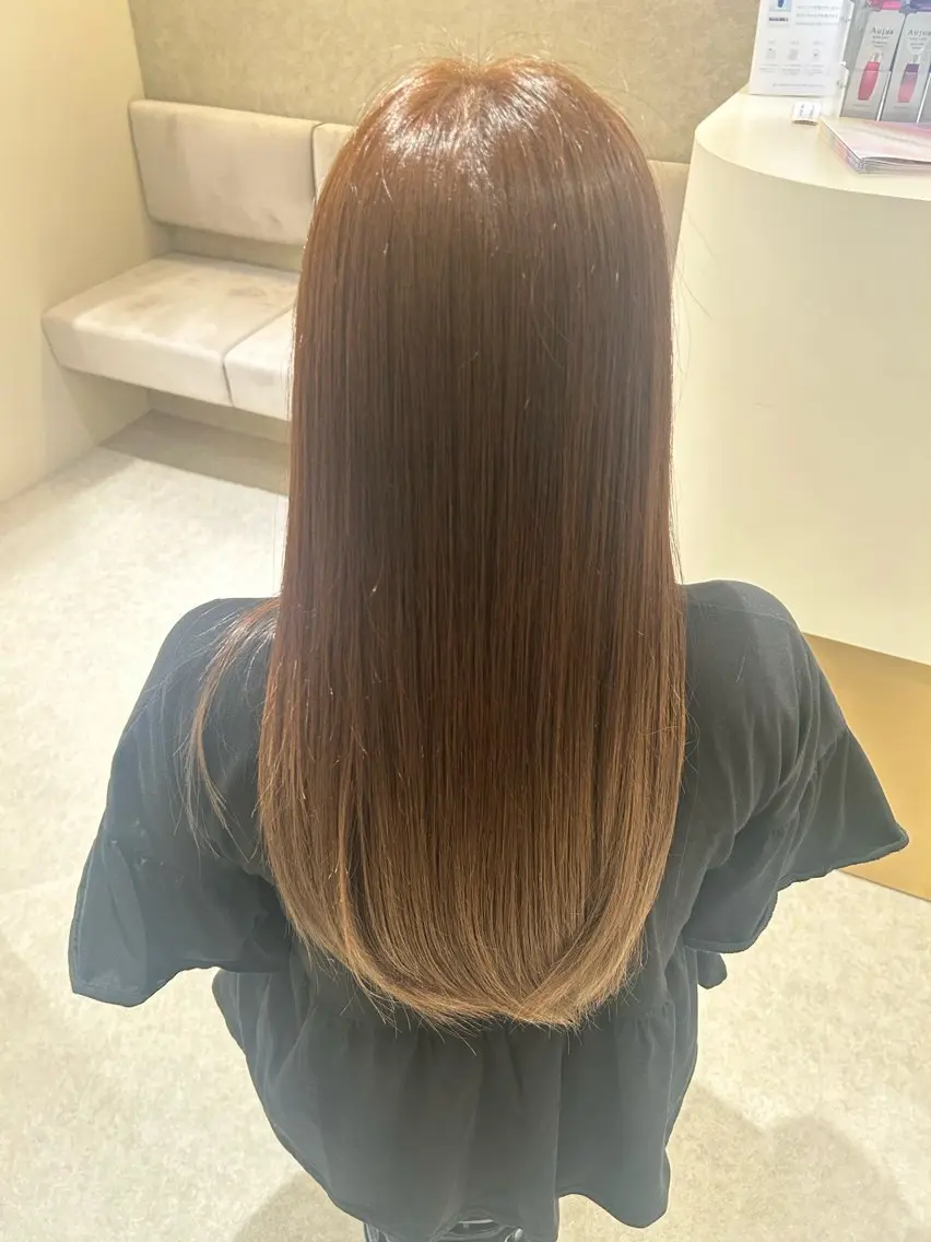ロング ヘアカラー トリートメント 羽田 優新のヘアスタイル