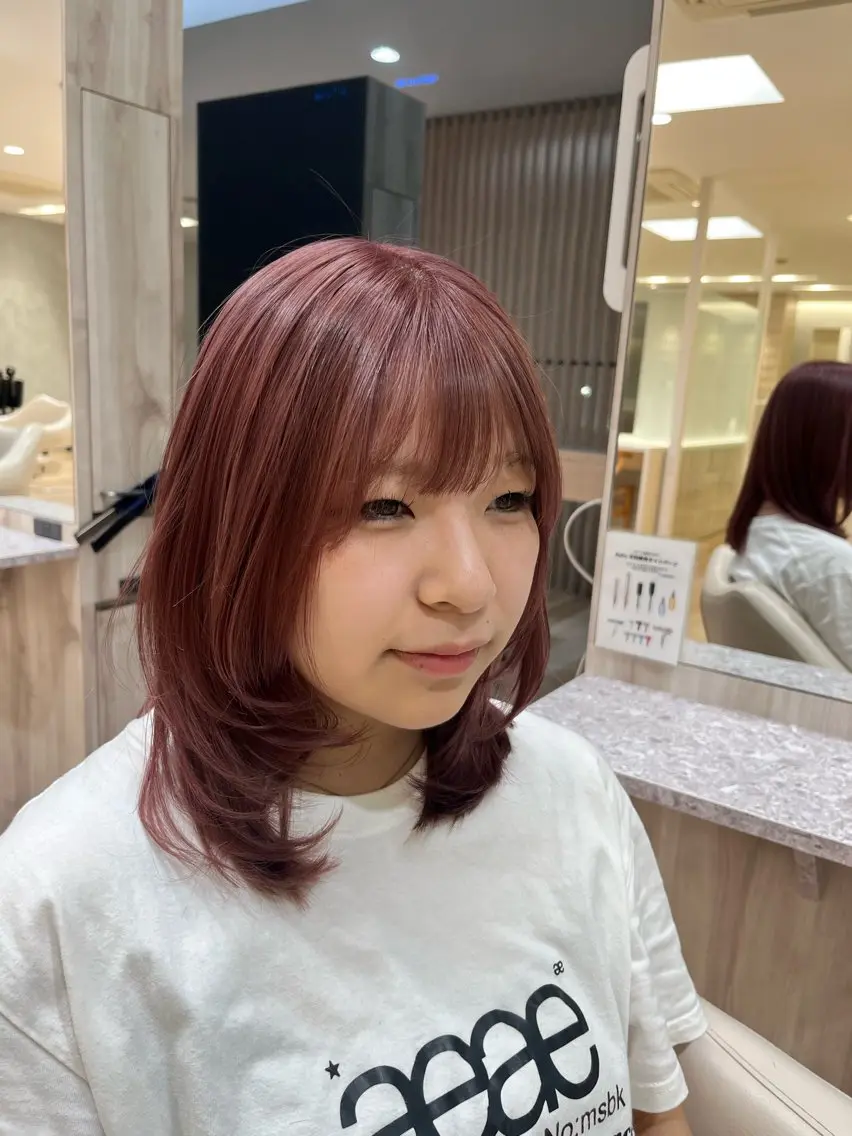 ミディアム ヘアカラー お肌映えカラー/ レイヤーカット/田代のヘアスタイル