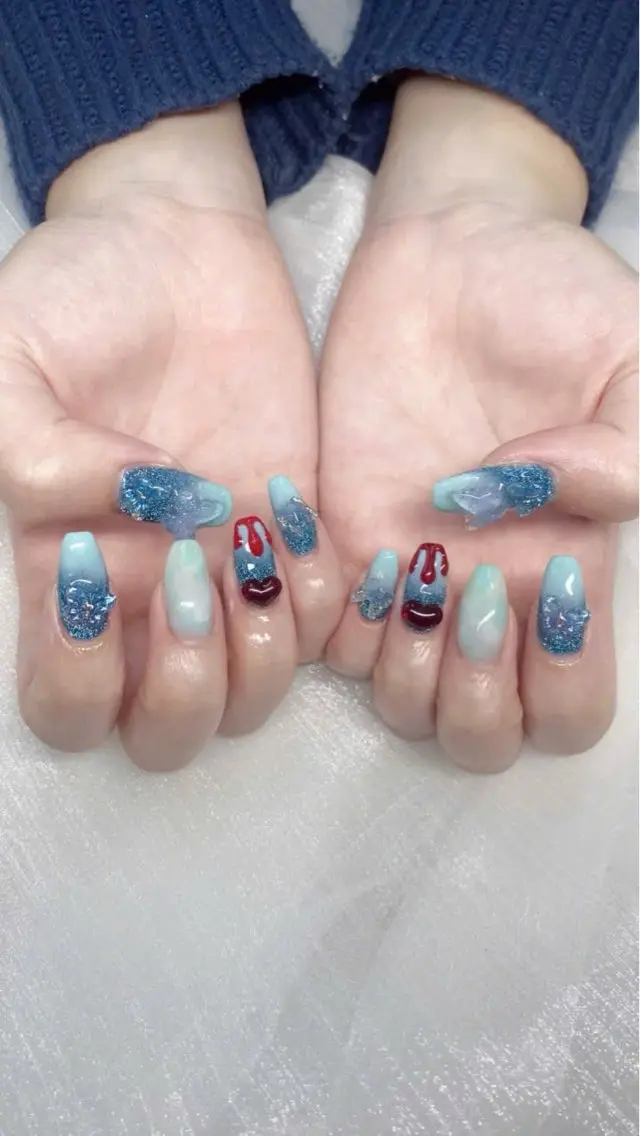 ネイル フレンチネイル グラデーション キラキラネイル 韓国ネイル マグネットネイル ハンドネイル ハンドケア Hara Nail 【持ち込みOK】のネイルデザイン