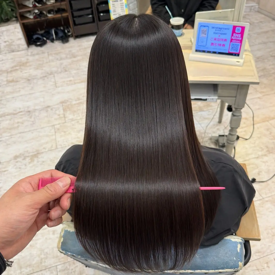 ロング 縮毛矯正 カット 縮毛矯正 トリートメント 店長✨レイヤー✖️ 髪質改善✖️韓国ヘアのヘアスタイル