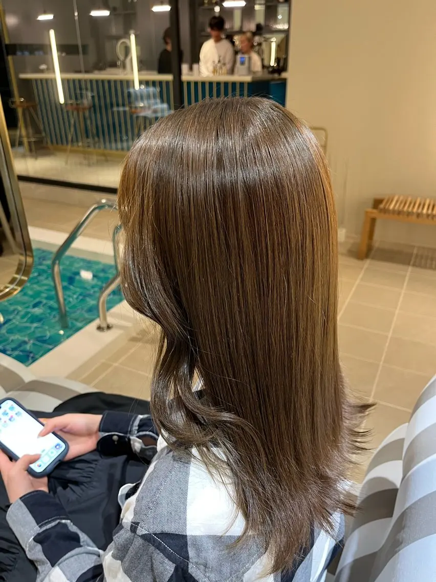 ミディアム カラー カット ヘアカラー トリートメント SPUR ふうのヘアスタイル
