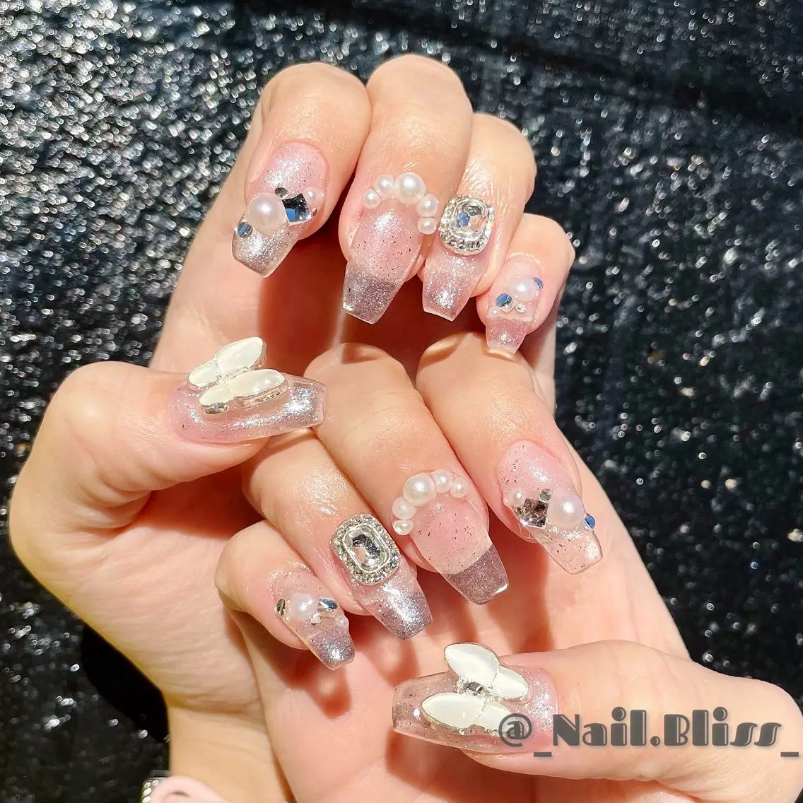 ネイル クリアネイル スカルプネイル ハンドネイル NAIL BLISSのネイルデザイン