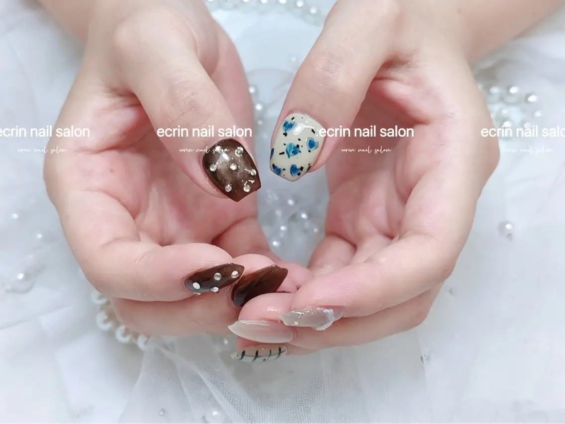 ネイル アートネイル マグネットネイル ecrin nail salon錦糸町のネイルデザイン