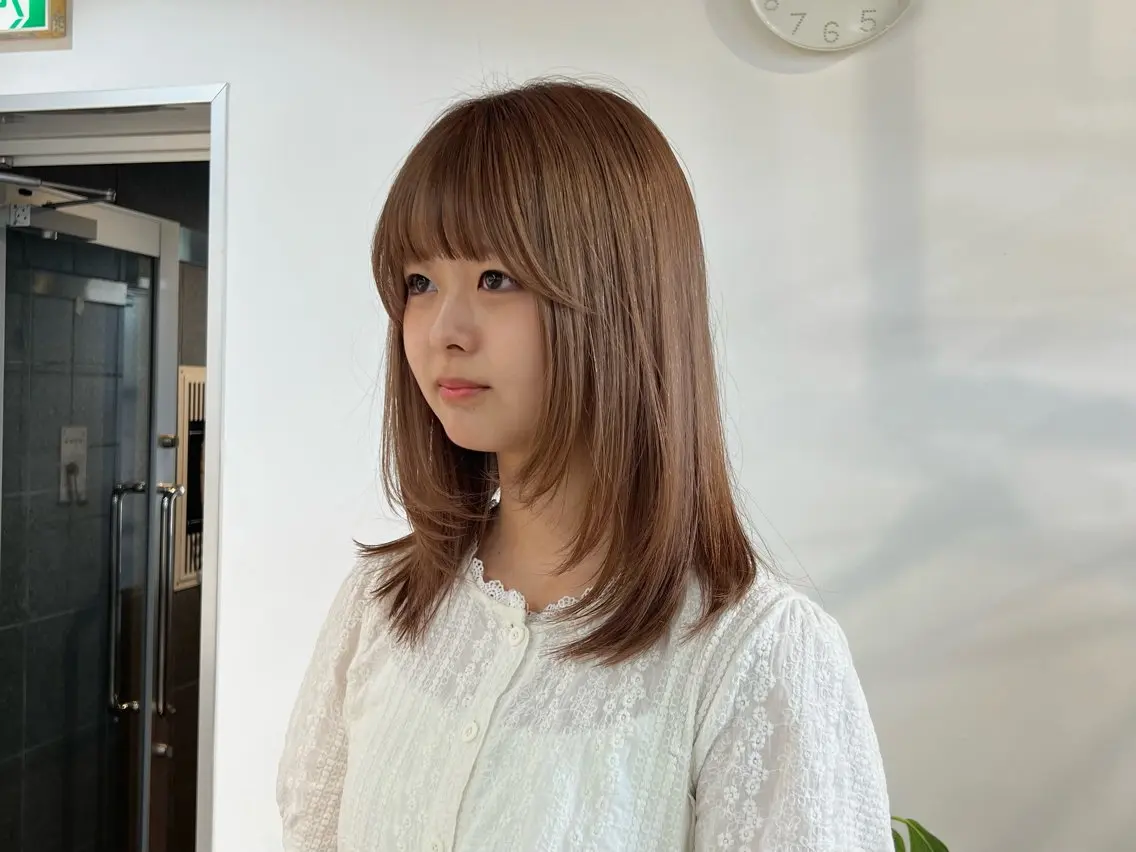 セミロング カラー ブラウンカラー 透明感カラー カット ヘアカラー トリートメント fit /HONOKAのヘアスタイル