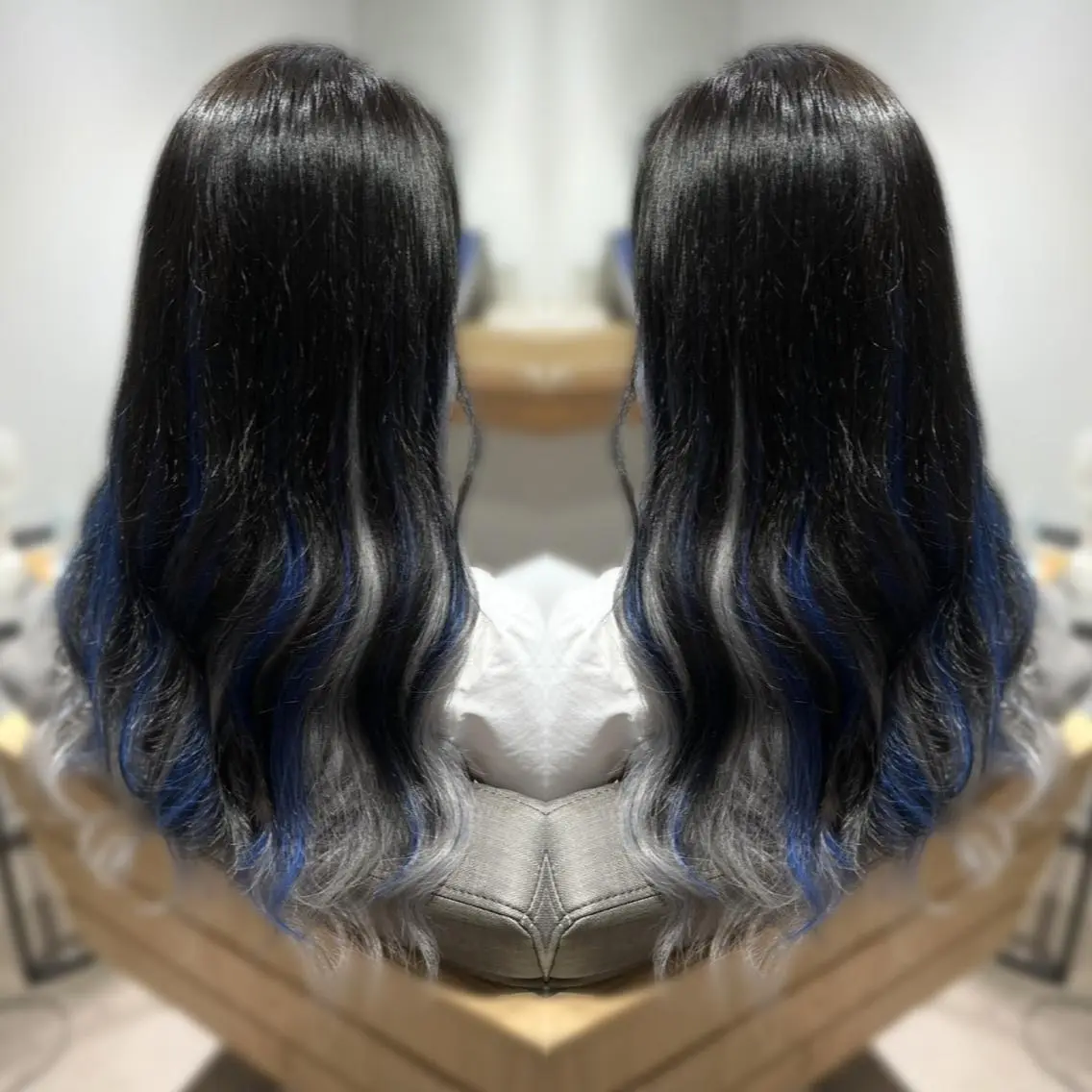 ロング カラー ヘアアレンジ パーマ キッズ メンズ ♡SNSで大バズり♡ コリアン羽エクステ◎のヘアスタイル