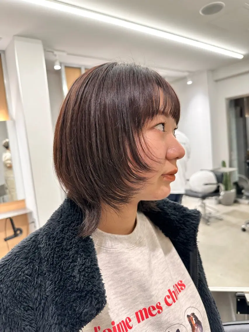 ミディアム カット ヘアカラー トリートメント GOAT_茅ヶ崎 キシ サクラのヘアスタイル