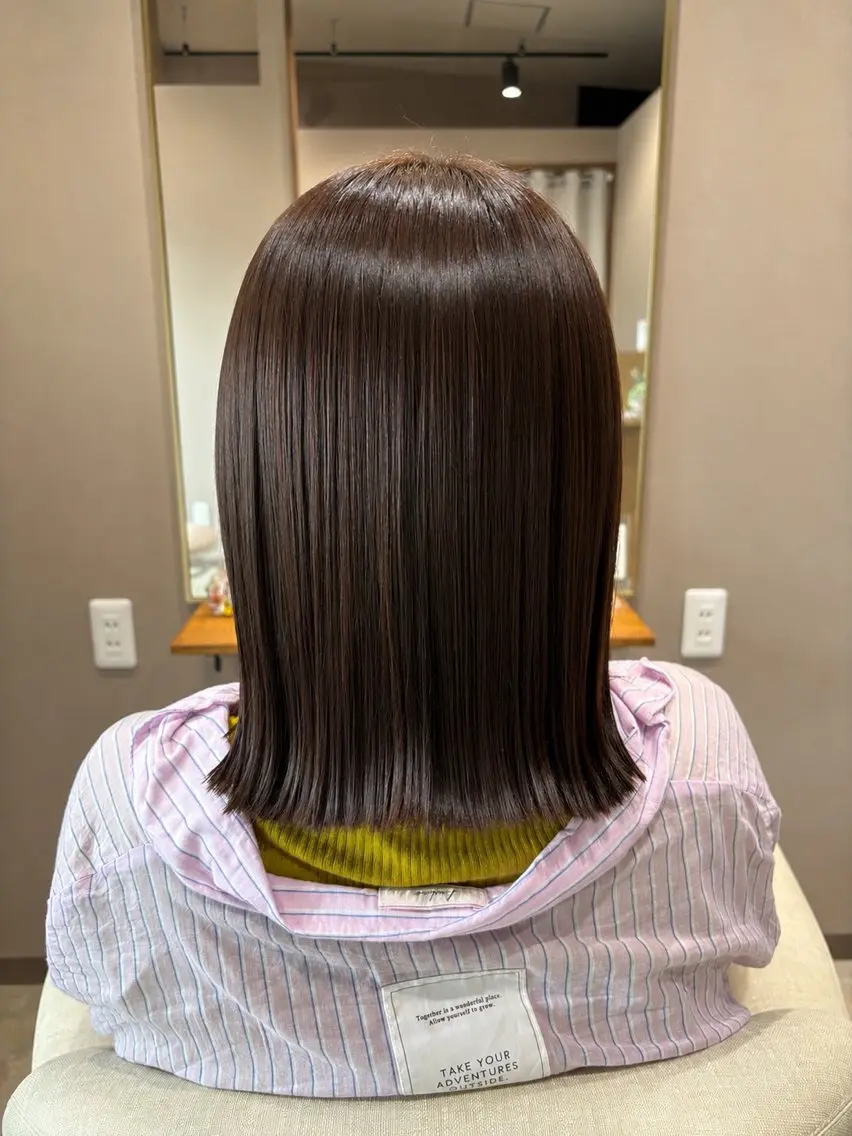 ミディアム 縮毛矯正 鏡原 実和のヘアスタイル