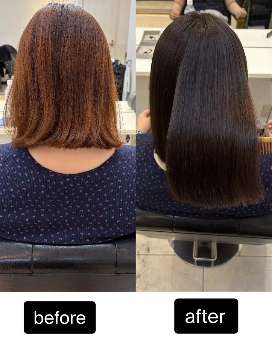 ミディアム カット 縮毛矯正 トリートメント 🆕似合わせデザイン カット/髪質改善✨のヘアスタイル