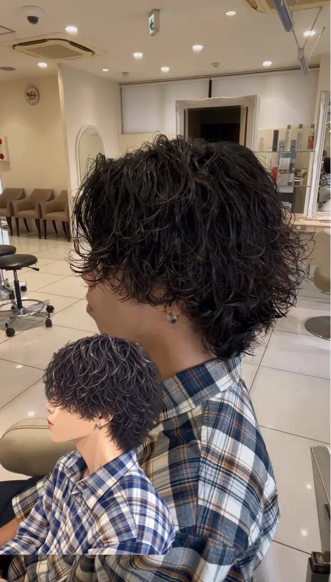 ミディアム パーマ メンズ カット パーマ メンズパーマ特化型 美容師/荒井海音のヘアスタイル