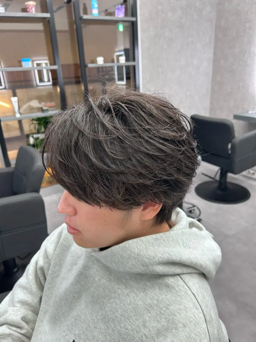 ショート カラー パーマ メンズ カット パーマ メンズ特化 👑YUTAのヘアスタイル