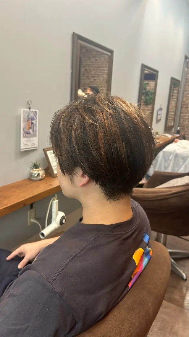 メンズ メンズハイライト メンズメッシュ カット ヘアカラー トリートメント HONAMI ໒꒱· ゚のヘアスタイル