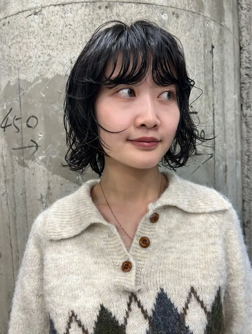 ショート パーマ ヘアアレンジ カット パーマ yu  /透明感カラ ー/ボブ/caseyのヘアスタイル