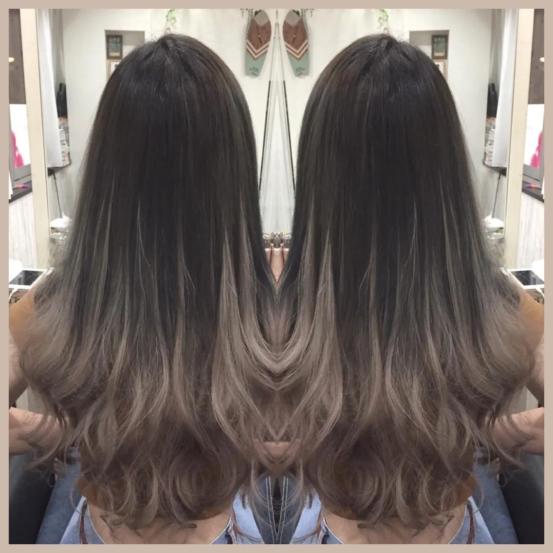 ロング カラー グラデーションカラー エクステ カット ヘアカラー エクステ 🫧あ お🫧 心斎橋のヘアスタイル
