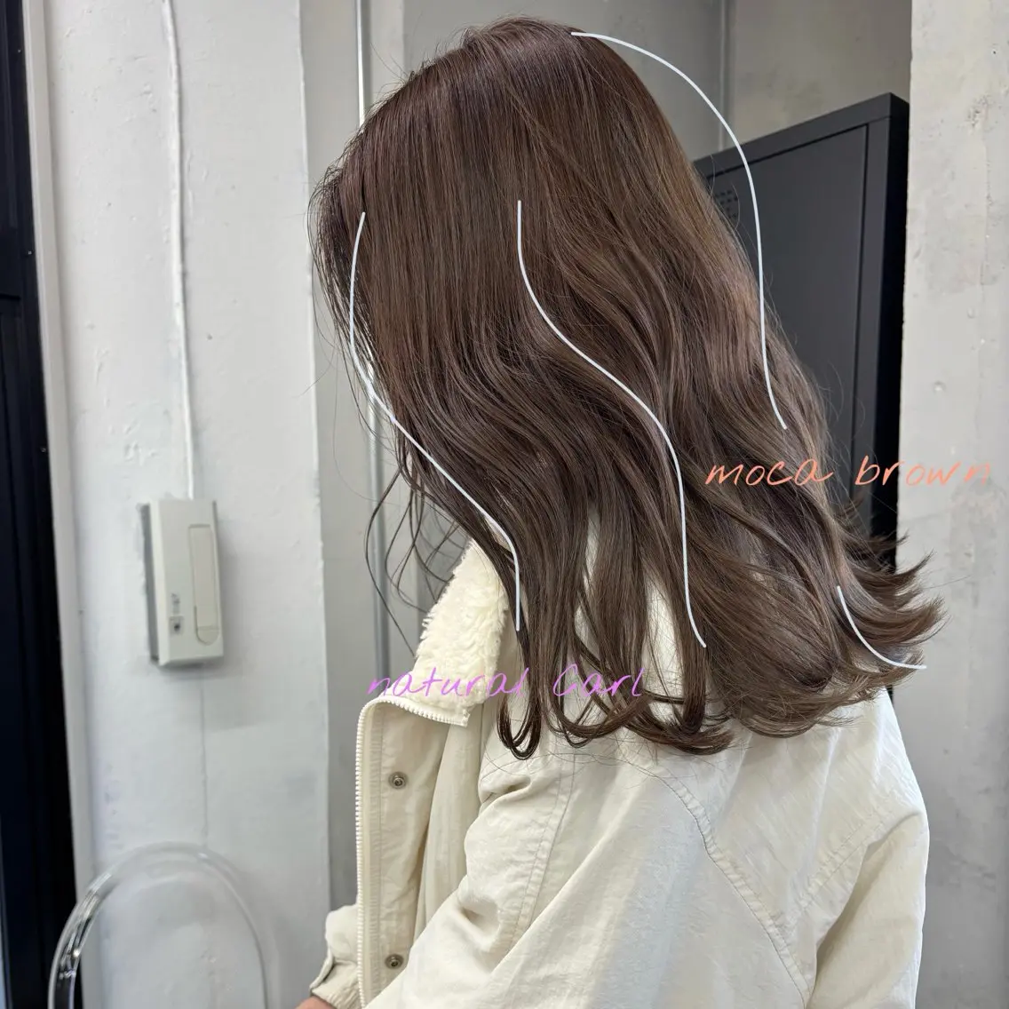 ミディアム ミディアムパーマ ボブ ハイライト 髪質改善 韓国風ヘア 河村 優花のヘアスタイル