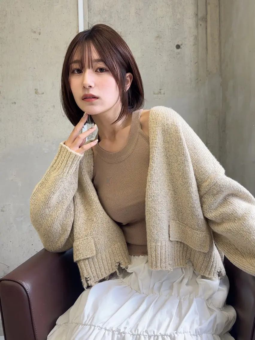 ミディアム 縮毛矯正 トリートメント 廣瀬双葉 ボブ/ミディアムのヘアスタイル