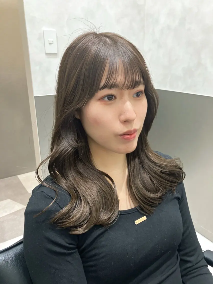 ロング カラー カット ヘアカラー トリートメント 💖ブリーチなし透明 感💖ASAHIのヘアスタイル