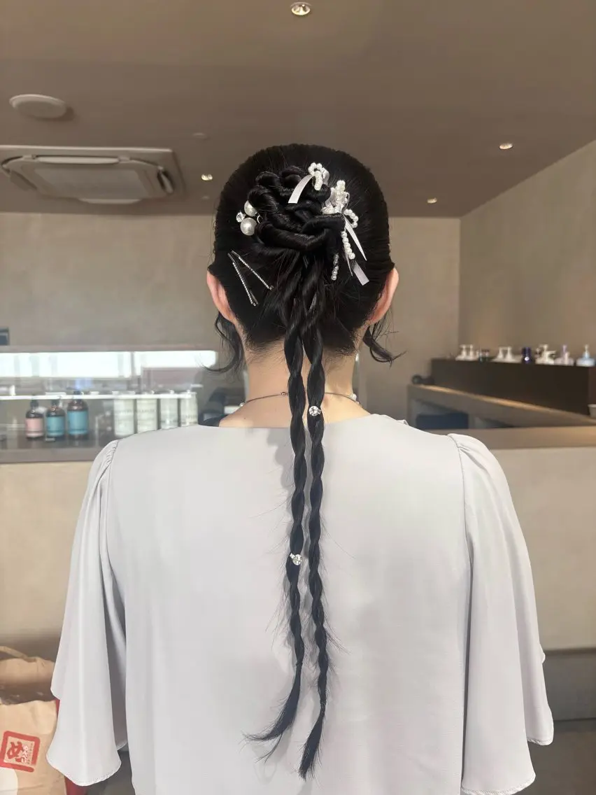ヘアアレンジ ボブ/ヘアセット 結婚式卒業式アレンジのヘアスタイル