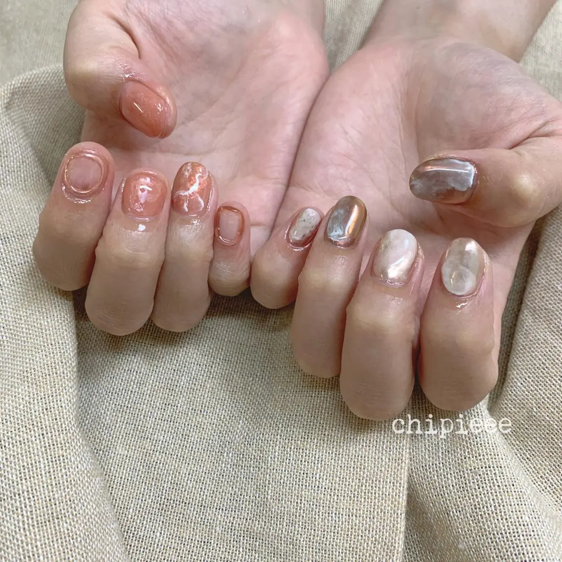 ネイル クリアネイル ミラーネイル ニュアンスネイル ぷっくりネイル . SHIORIのネイルデザイン