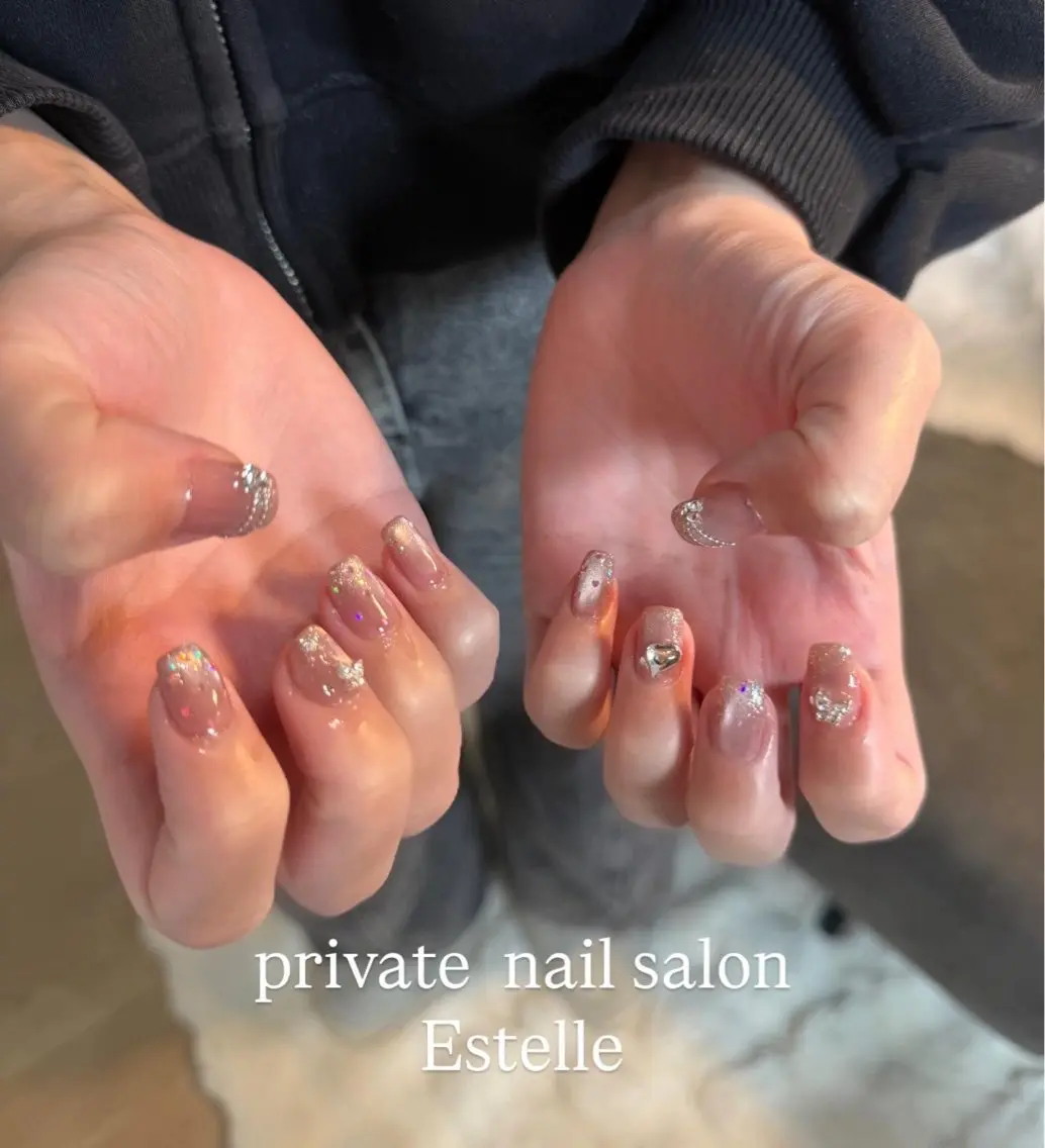 ネイル 氷ネイル・うるうるネイル マグネットネイル ハンドネイル nail salon Estelleのネイルデザイン